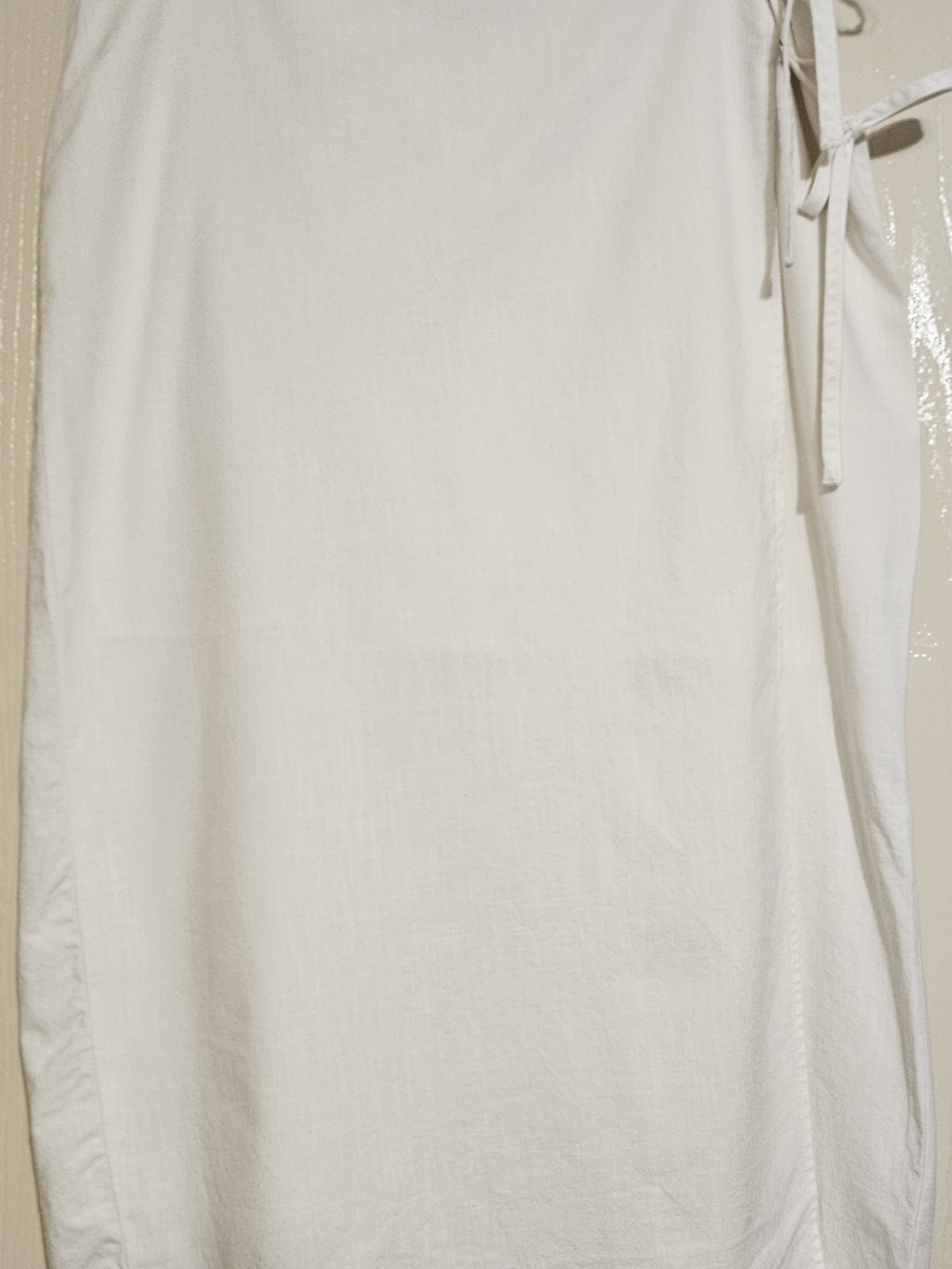 Classic White Wrap Midi Skirt with Side Tie